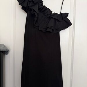 Zara Elegant Black One-Shoulder Dress
